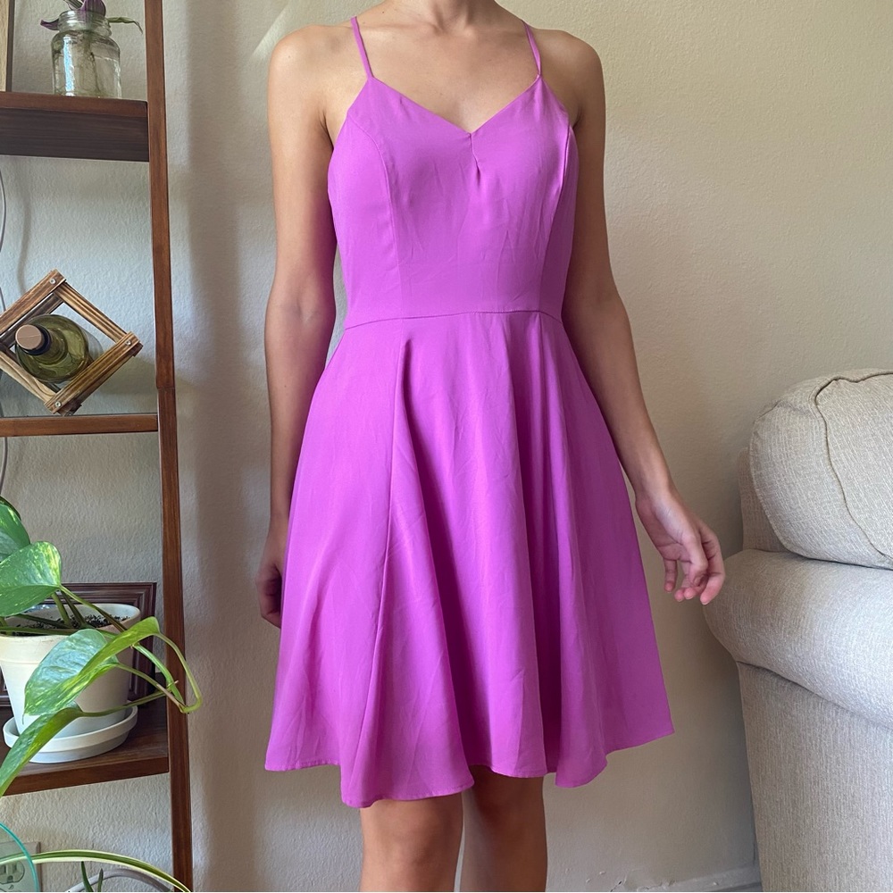 Express Purple/Magenta Dress Cocktail Bridesmaid size 2